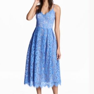 NWOT H&M Embroidered Lace Floral Midi Dress